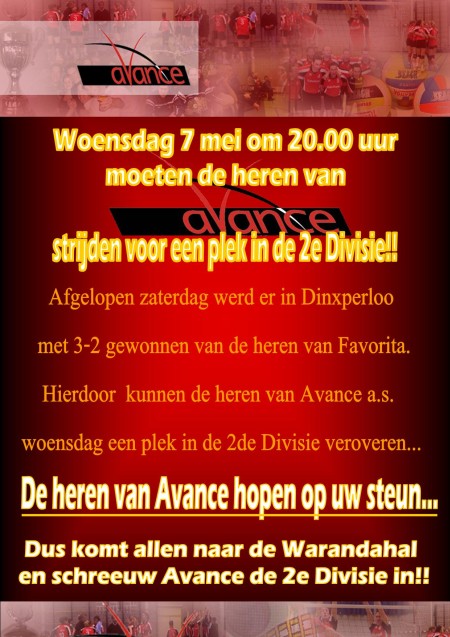 Promotie Degradatie wedstrijd Avance